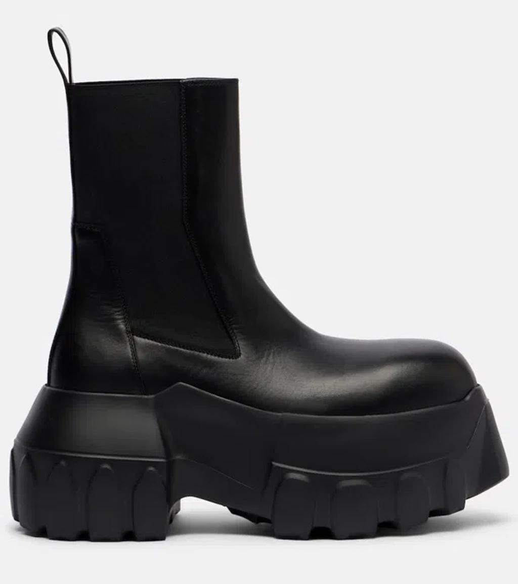 RICK OWENS Beatle Mega Tractor Leather Chelsea Boots In Black Product Image
