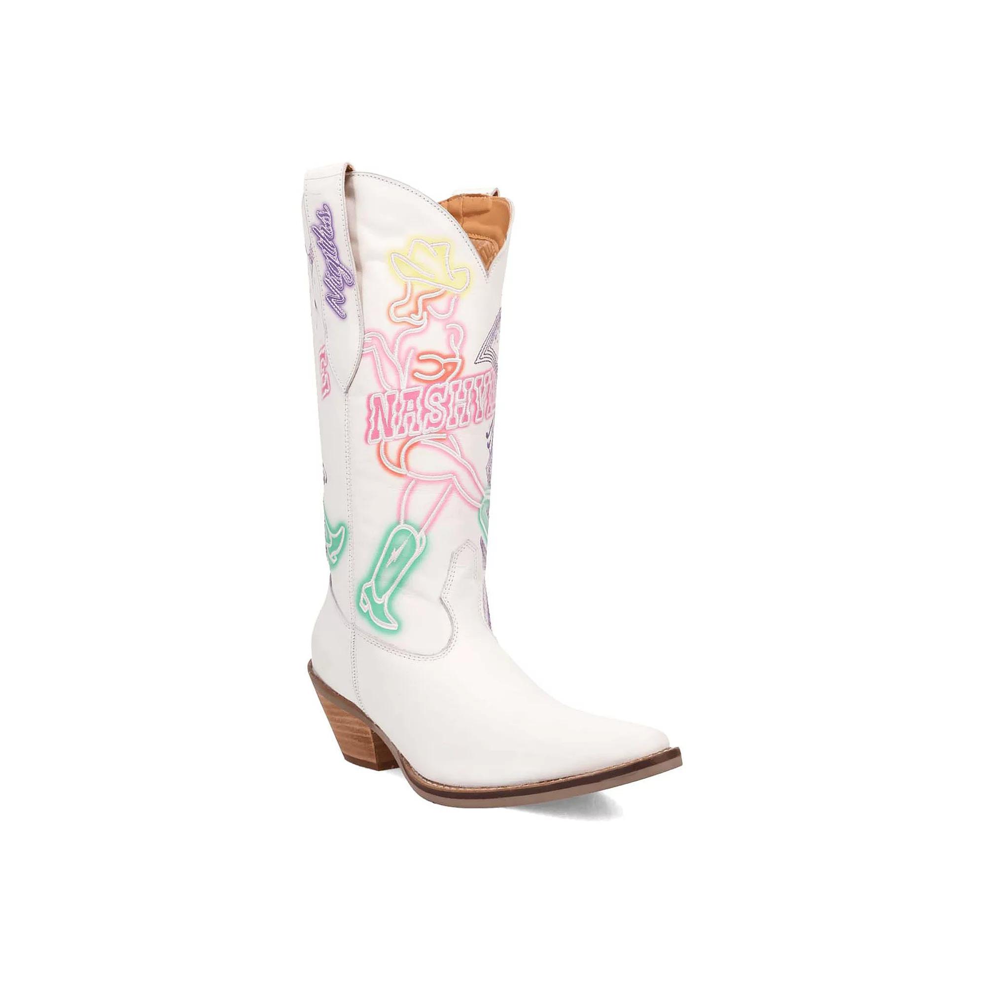 Dingo Nashville Nights Women's Leather Boots, Size: 9, White Product Image