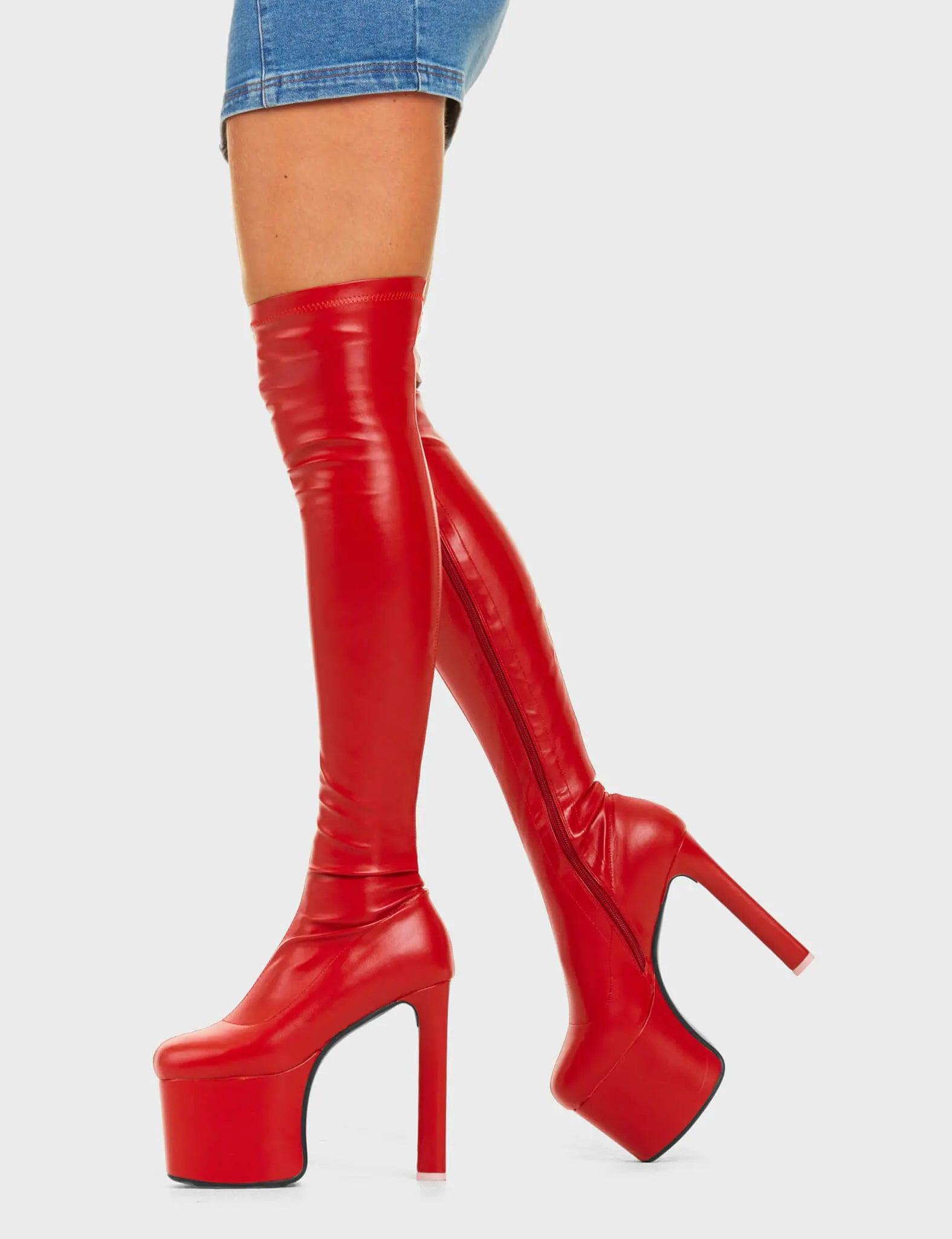 Night Owl Platform Thigh High Boots Product Image