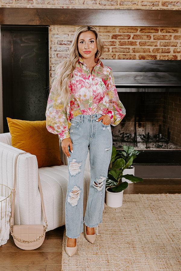 Just USA Kai High Waist Distressed Straight Leg Jean Product Image