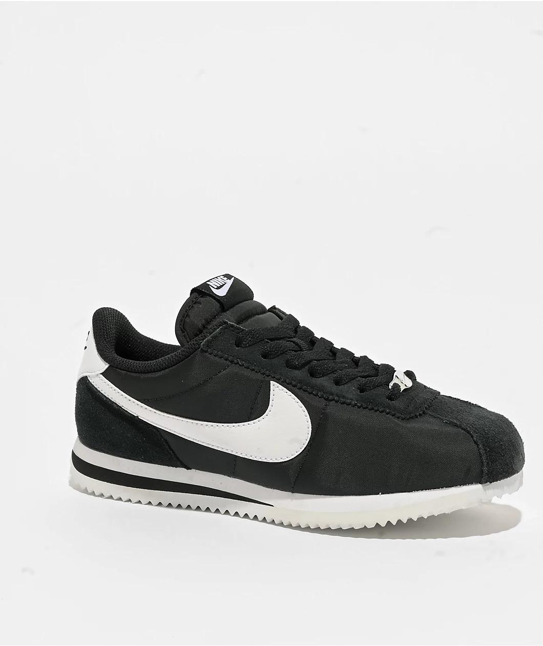 Nike Cortez Textile Black & White Shoes Product Image