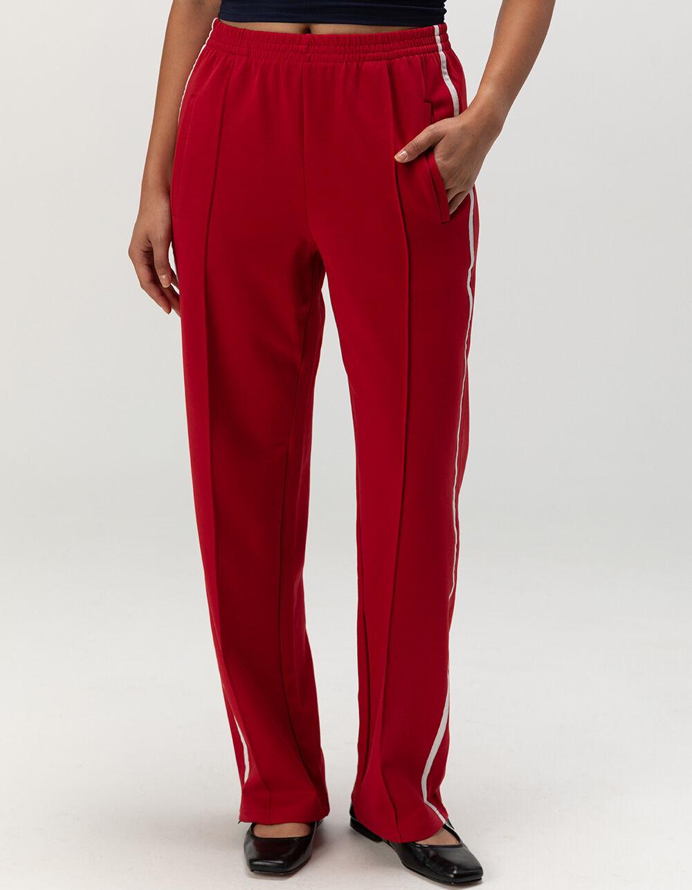 RSQ Womens Low Rise Baggy Track Pants - RED Product Image