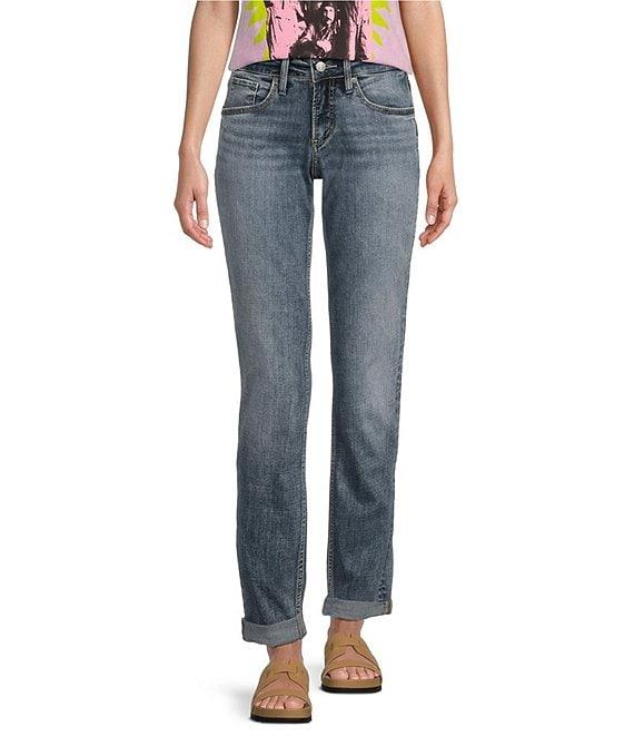 Silver Jeans Co. Mid Rise Luxe Stretch Rolled Cuff Boyfriend Jeans Product Image