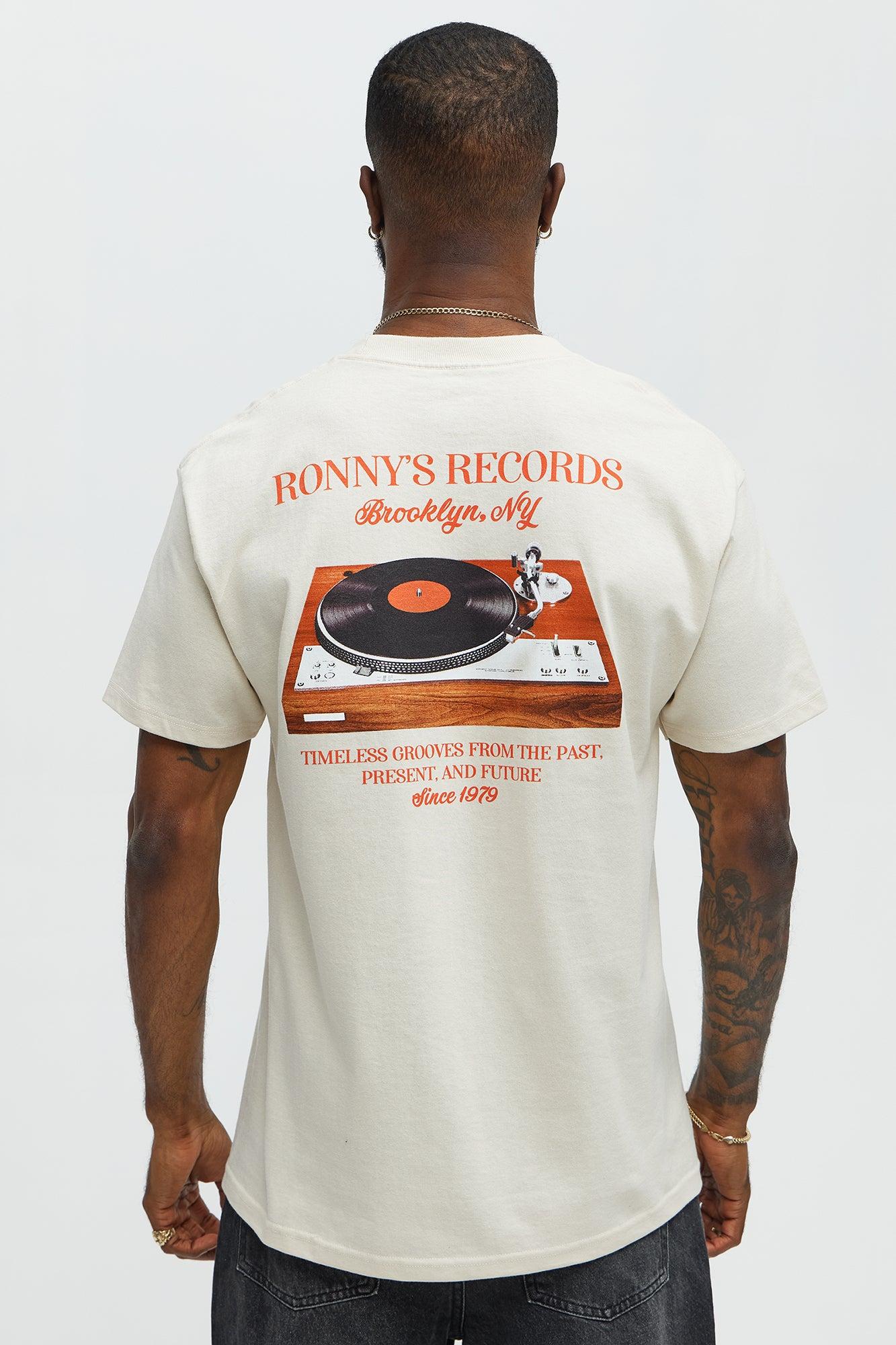 Ronny's Records NYC Short Sleeve Tee - Cream Male Product Image