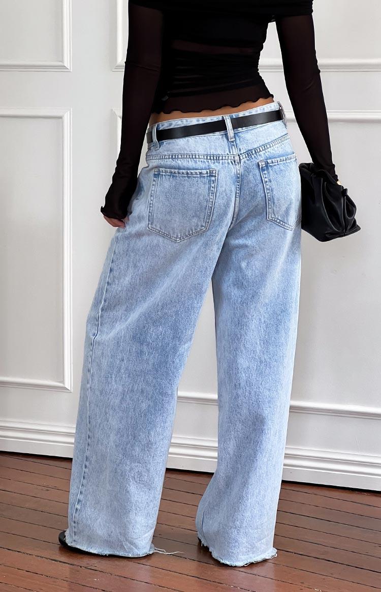 She's Yours Light Wash Denim Wide Leg Boyfriend Jeans Baby Product Image