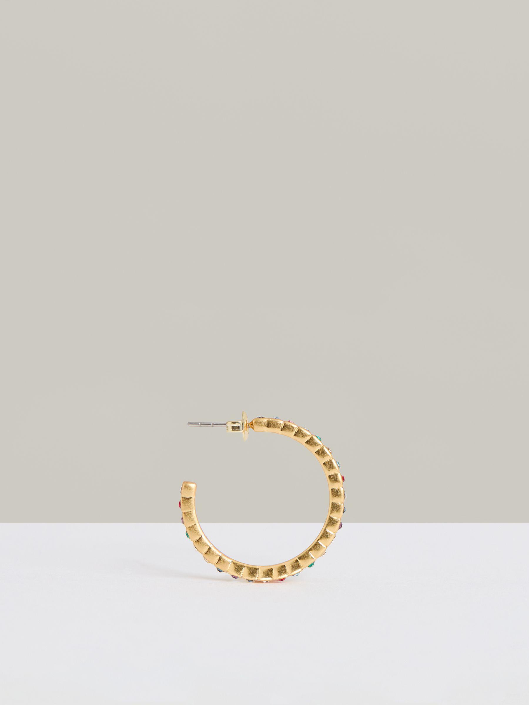 Crystal Hoop Earrings in Gold Tone Product Image