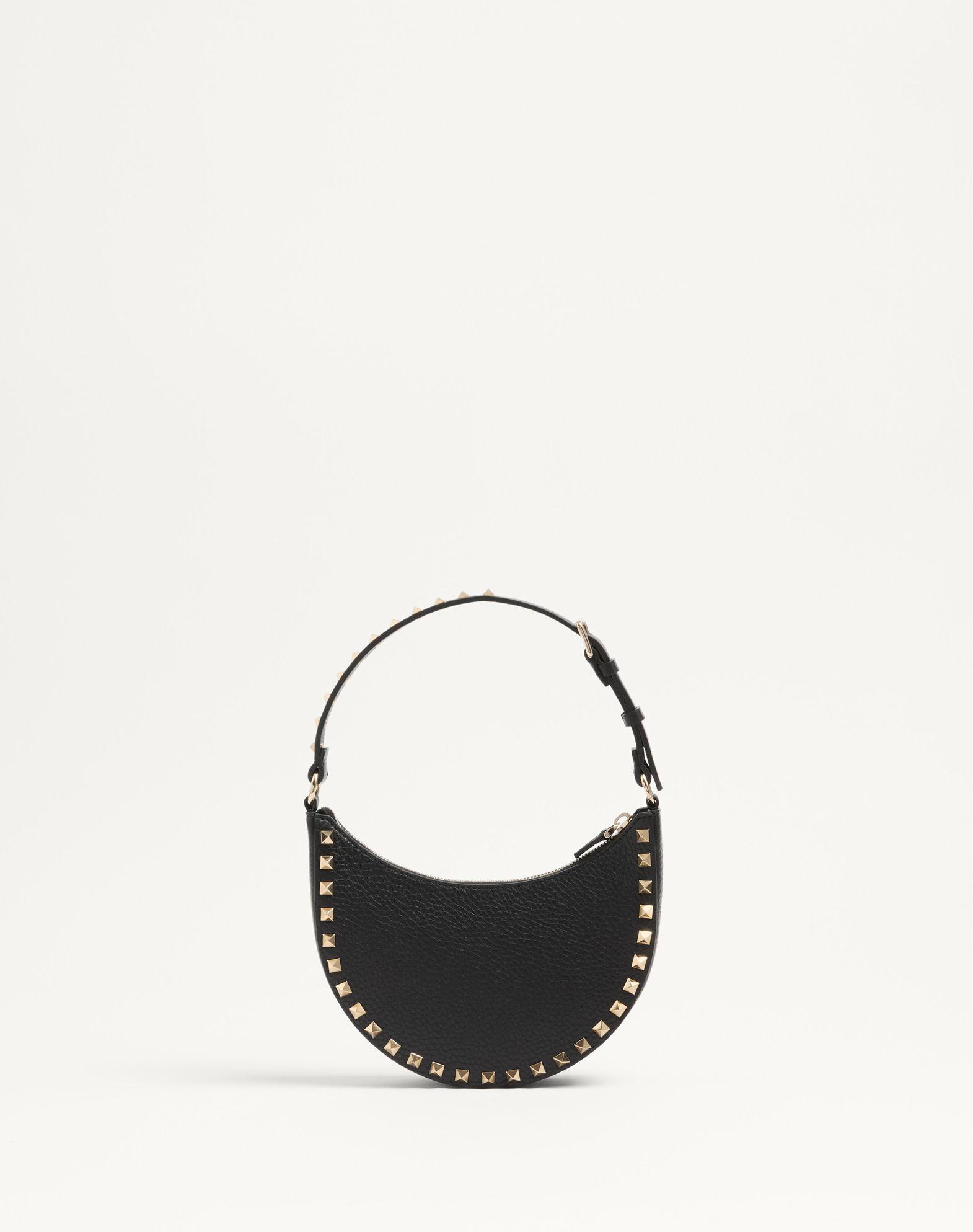 Mini Rockstud Hobo Bag In Grainy Calfskin Product Image