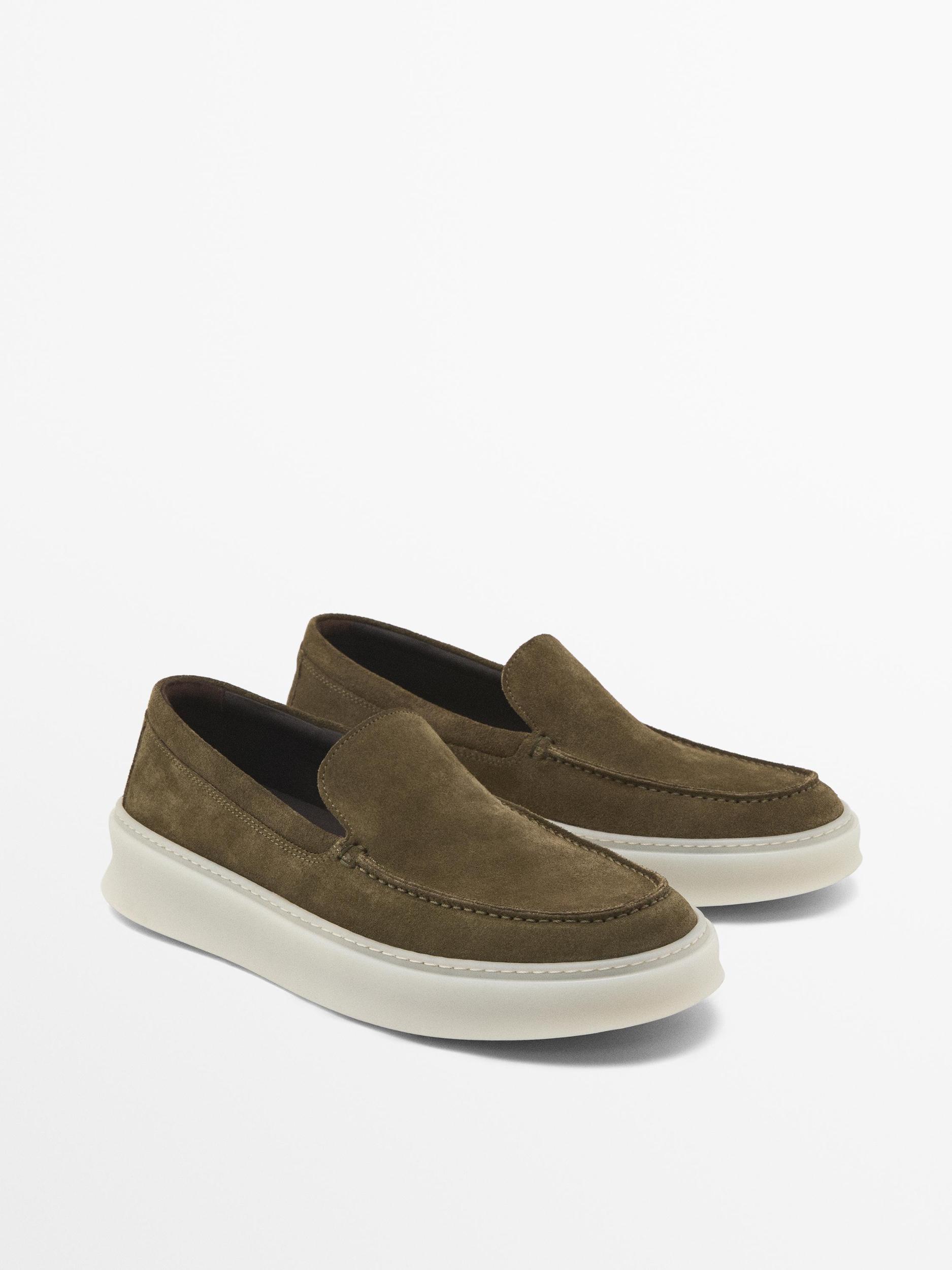 Split leather loafers Product Image