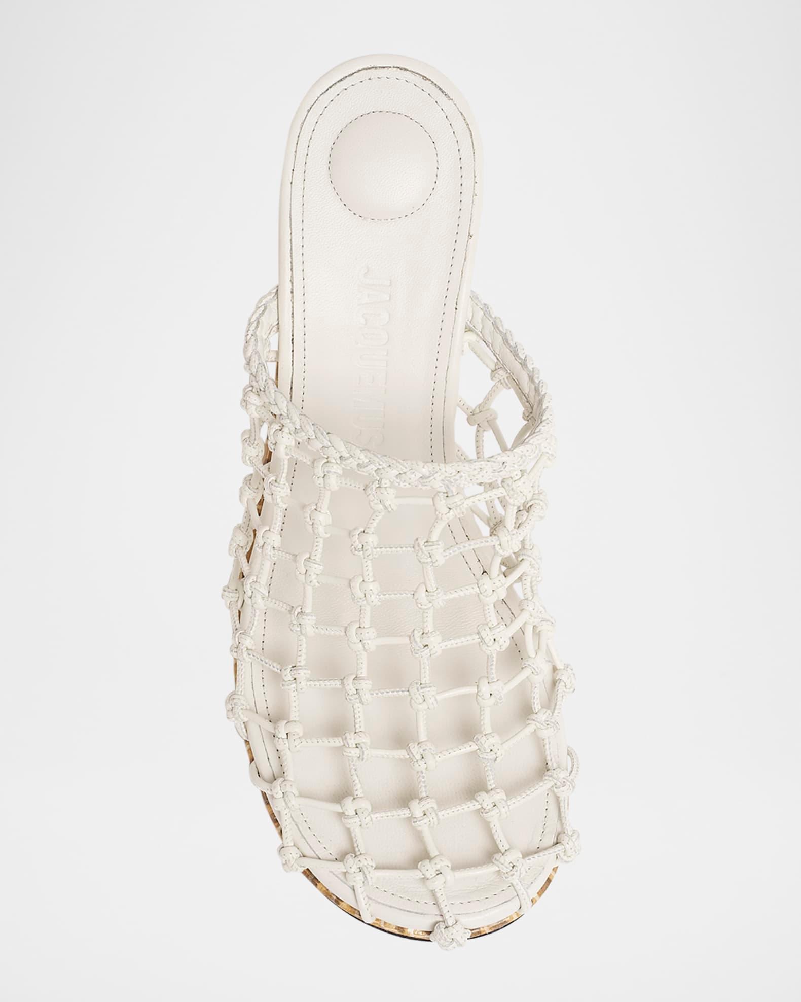 Les Doubles Snake-Print Tresses Wedge Mules Product Image