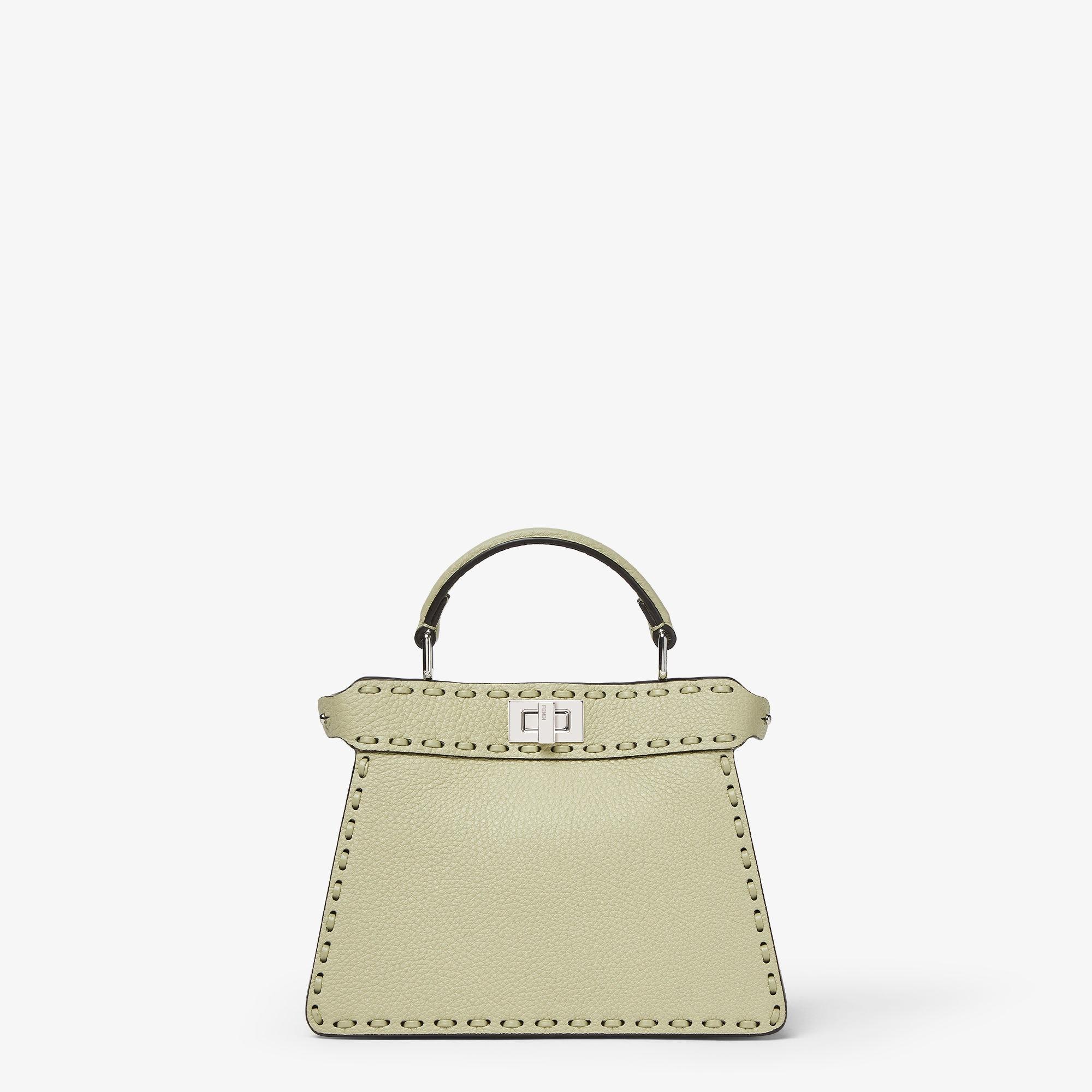 Peekaboo ISeeU PetiteSage green Selleria bag with 306 hand-sewn topstitches Product Image