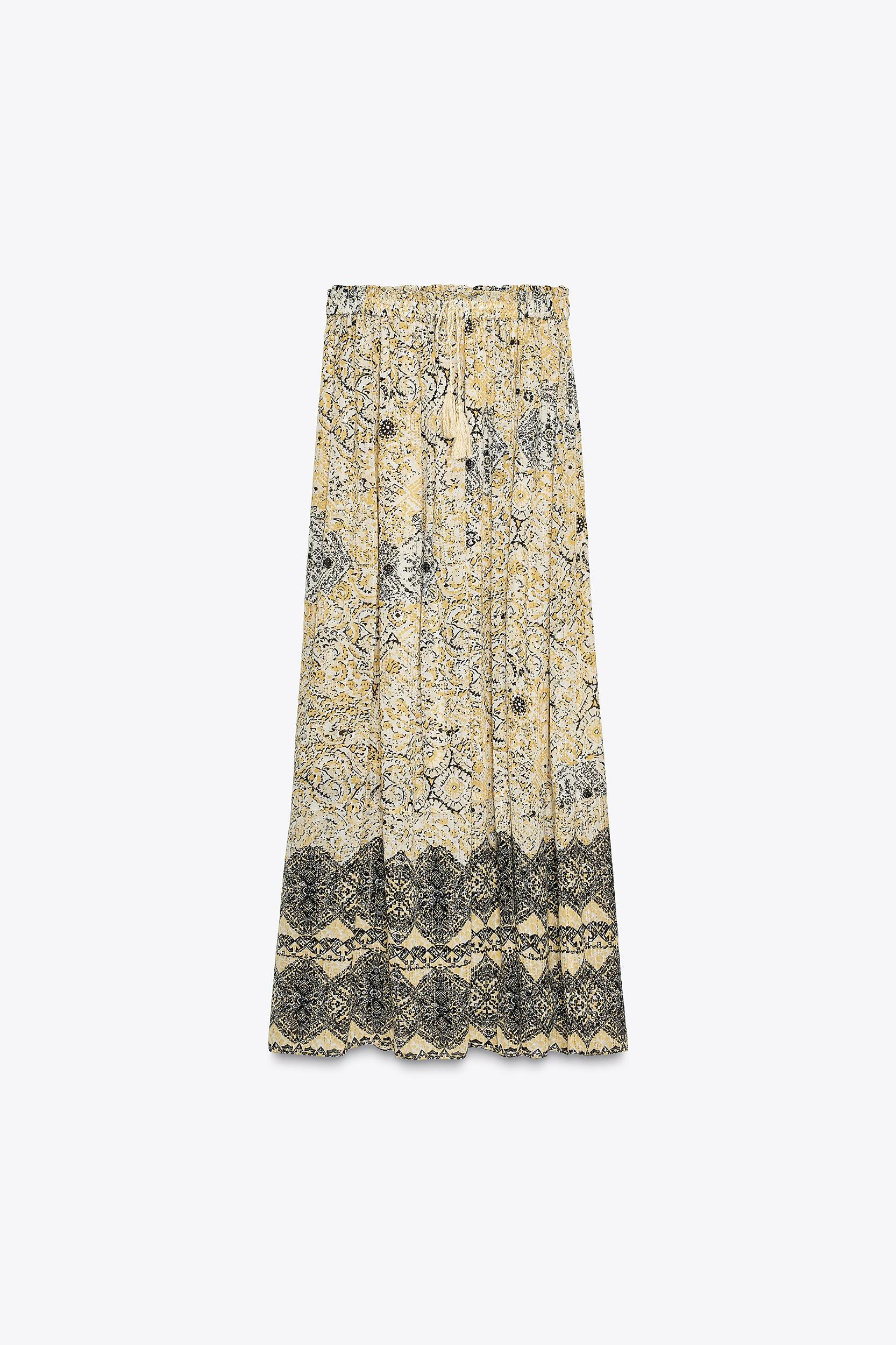 METALLIC THREAD PRINT SKIRT Product Image