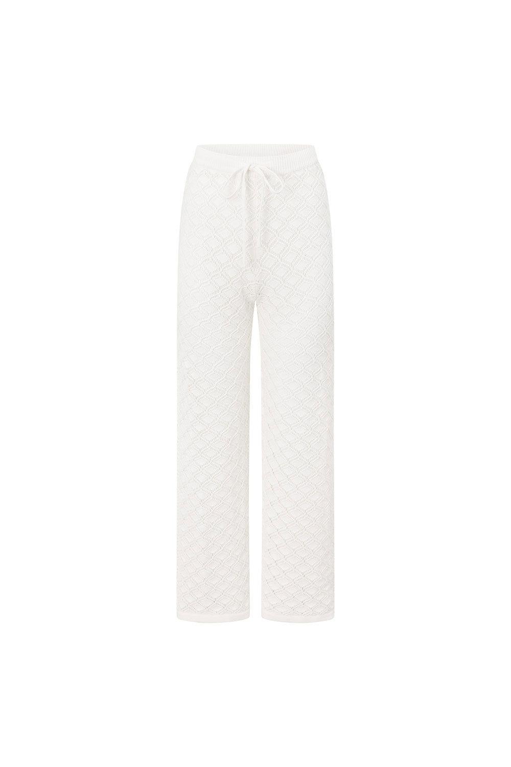 Aya Pants - White Knit Product Image