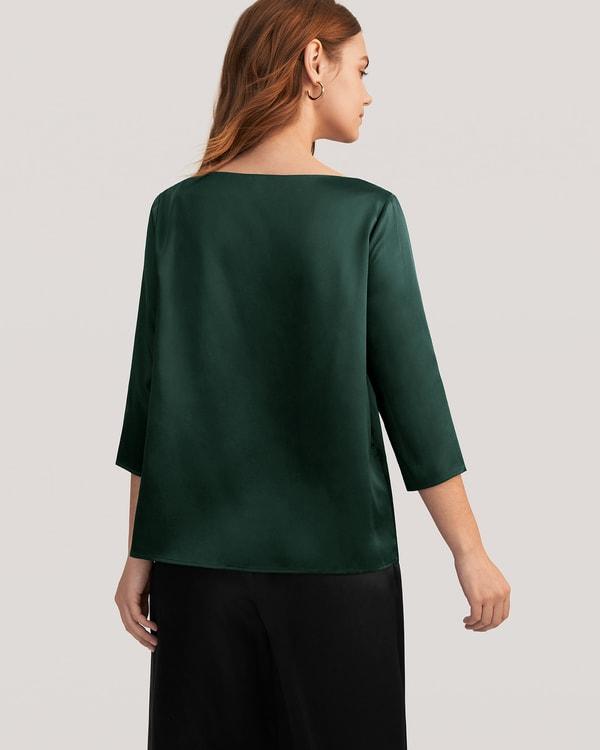 LILYSILK Casual Green Blouse | Silk Plain Business | 100 Mulberry Silk Shirt Women Soft Skin-Friendly Comfortable Product Image