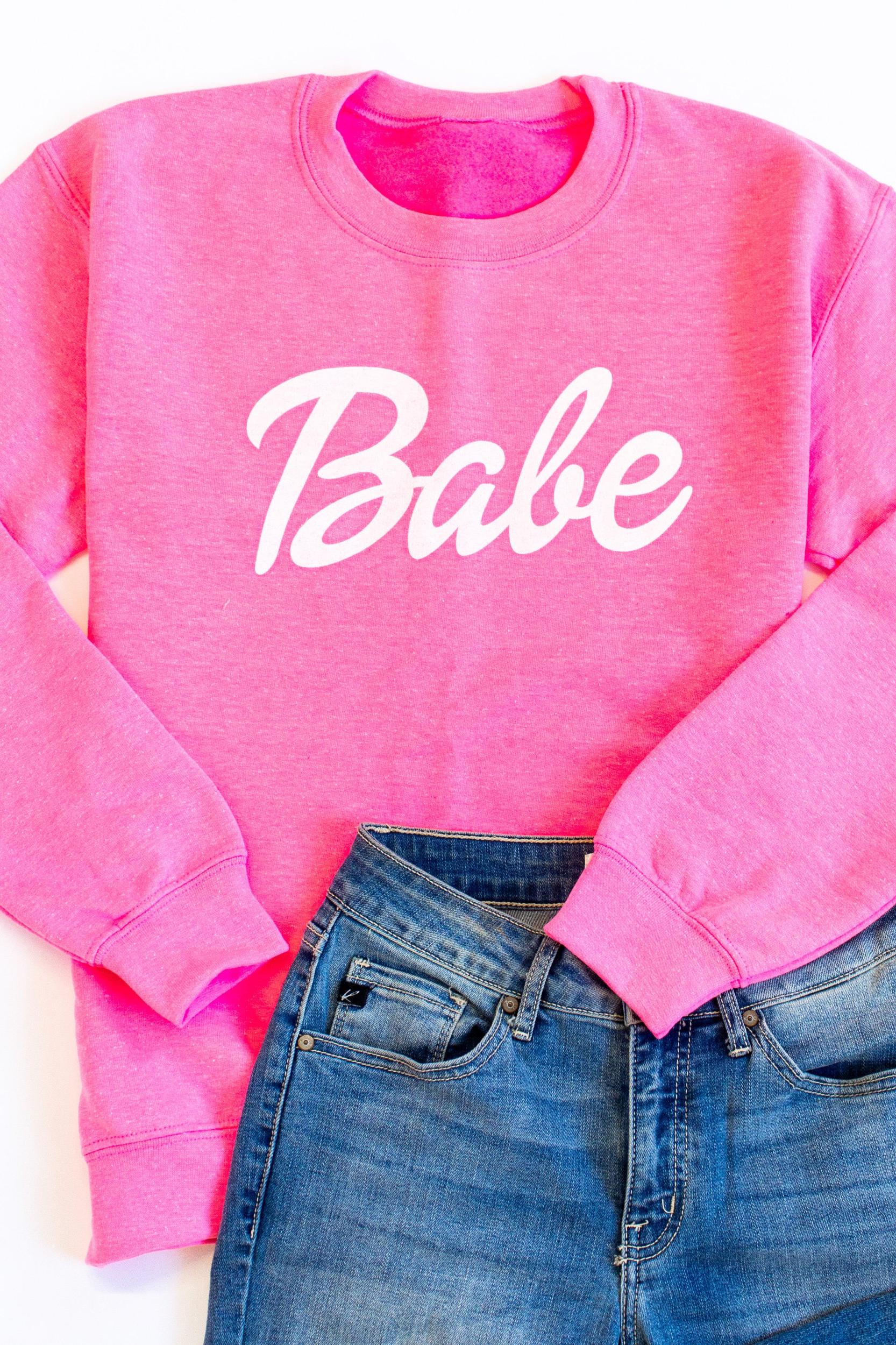 Babe Pink Graphic Sweatshirt FINAL SALE Product Image