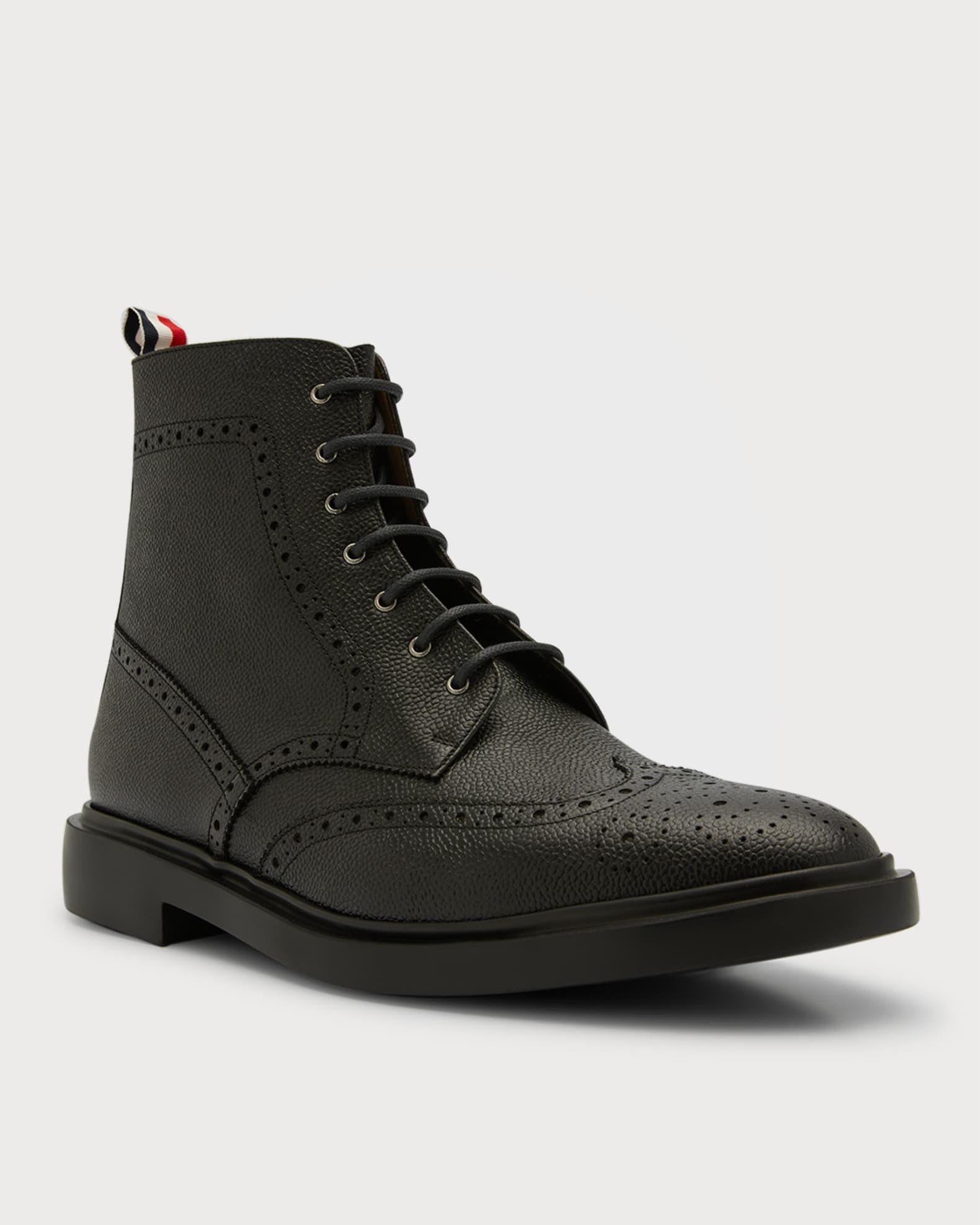 Mens Classic Leather Wingtip Boots Product Image