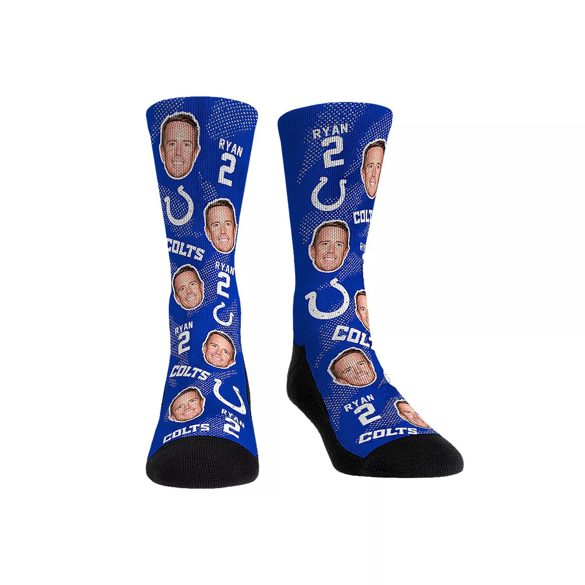 Men's Rock 'Em Socks Matt Ryan Indianapolis Colts Team Football Guy Crew Socks, Size: Large/XL Product Image