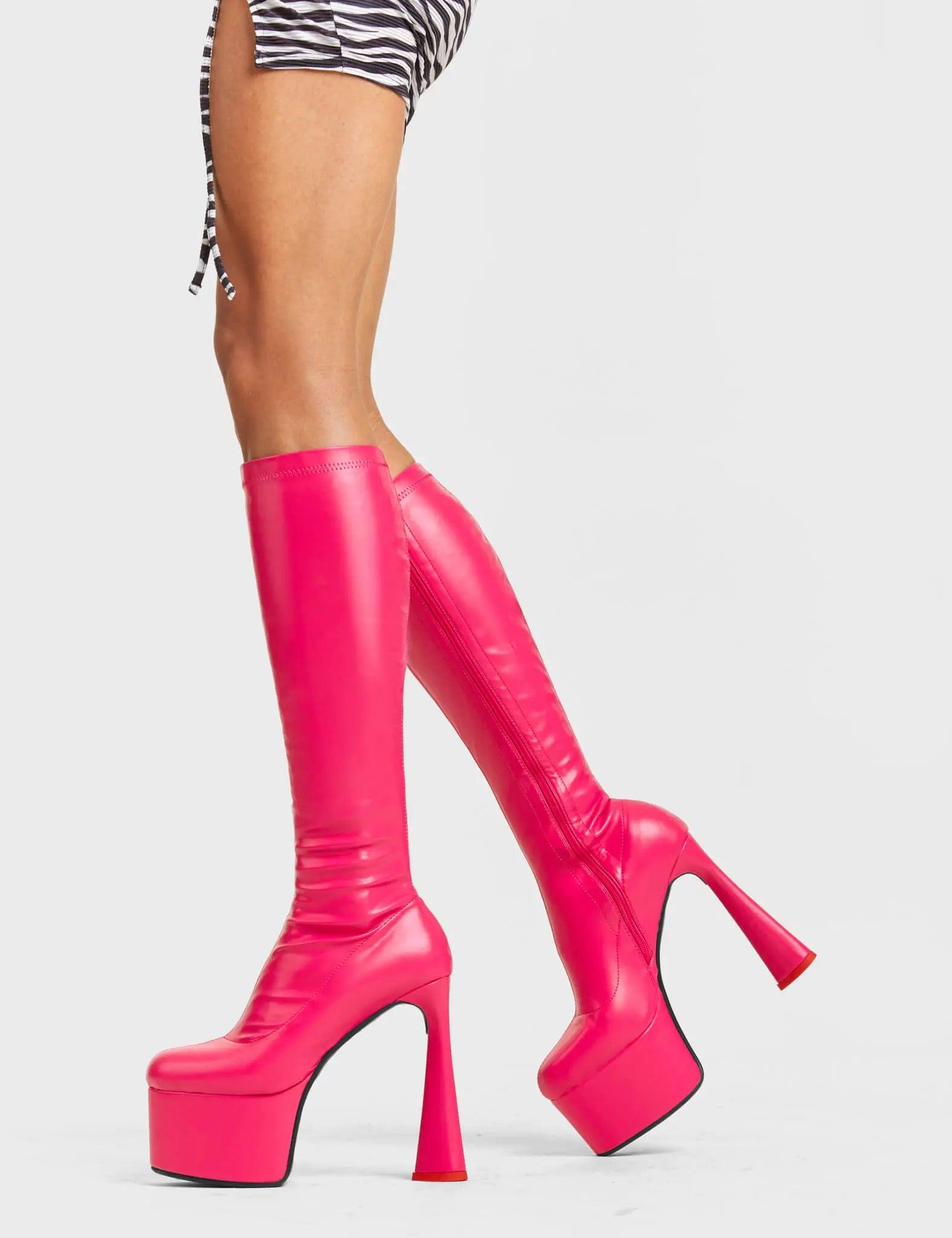 Talk Platform Knee High Boots Product Image