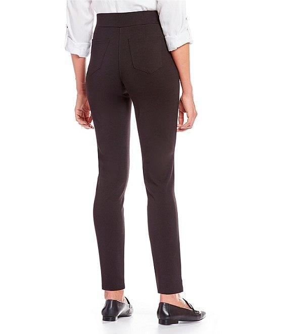 Intro Petite Size Bella Solid Double Knit Slim Her Straight Leg Pants Product Image