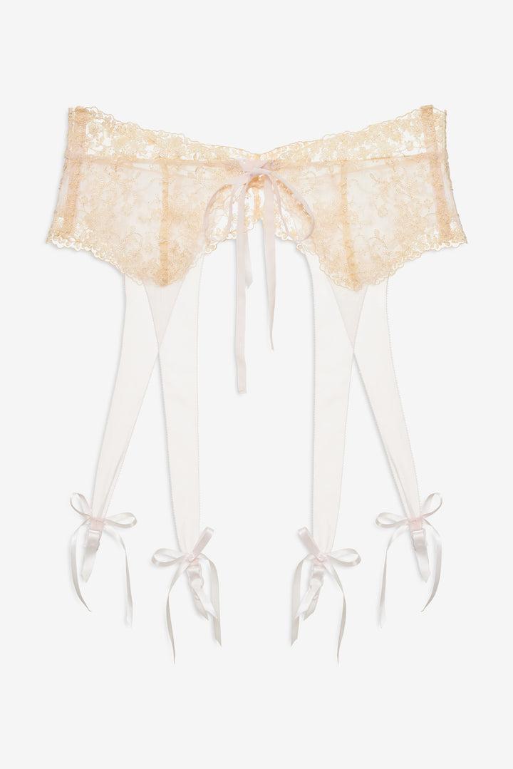 Gilded Lace Garter Belt — Natural Product Image
