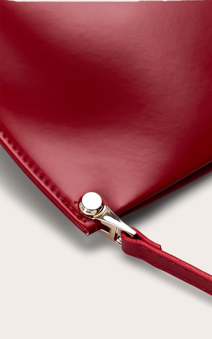 Red Matte Shoulder Teardrop Strap Bag Product Image