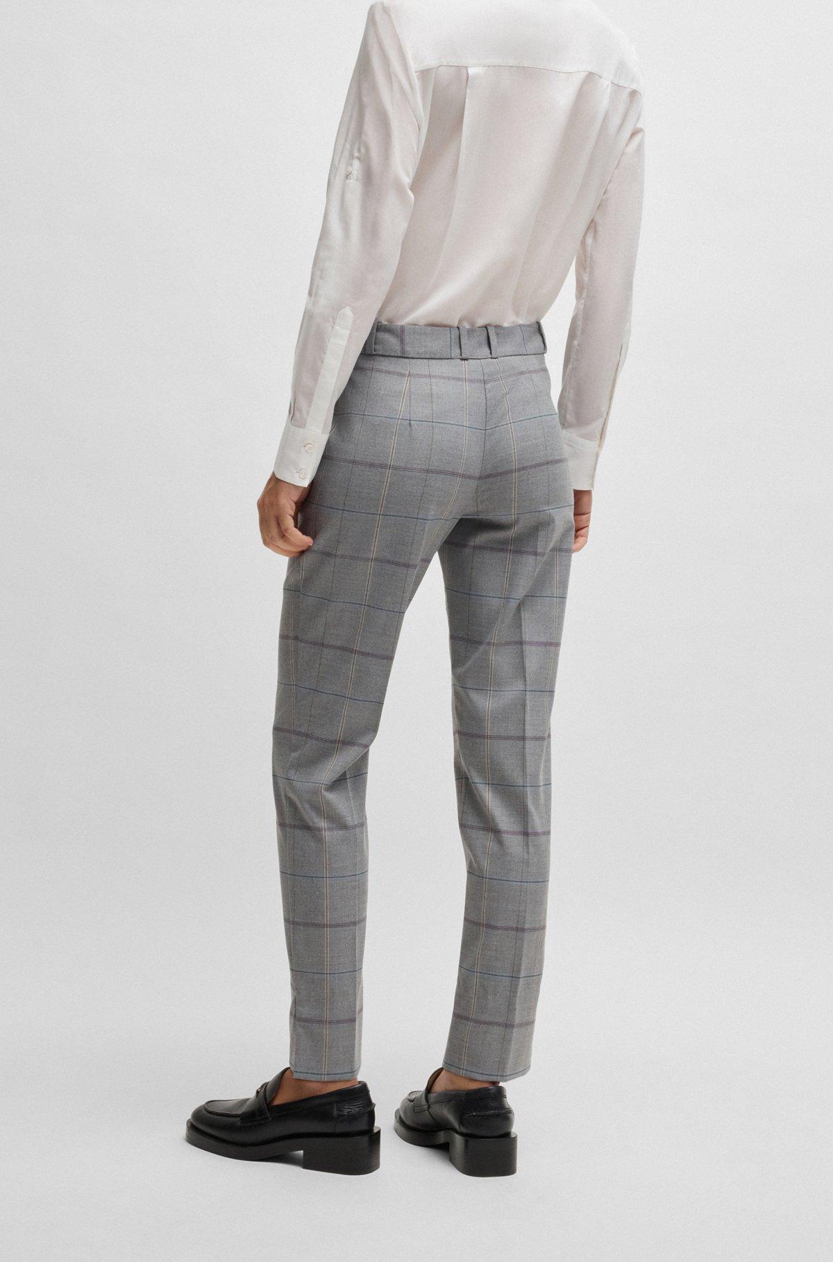 Formal trousers in checked stretch fabric Product Image