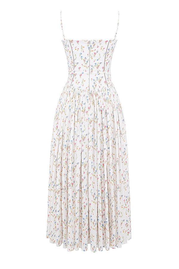 Ysabella  white posy print cotton maxi sundress Product Image