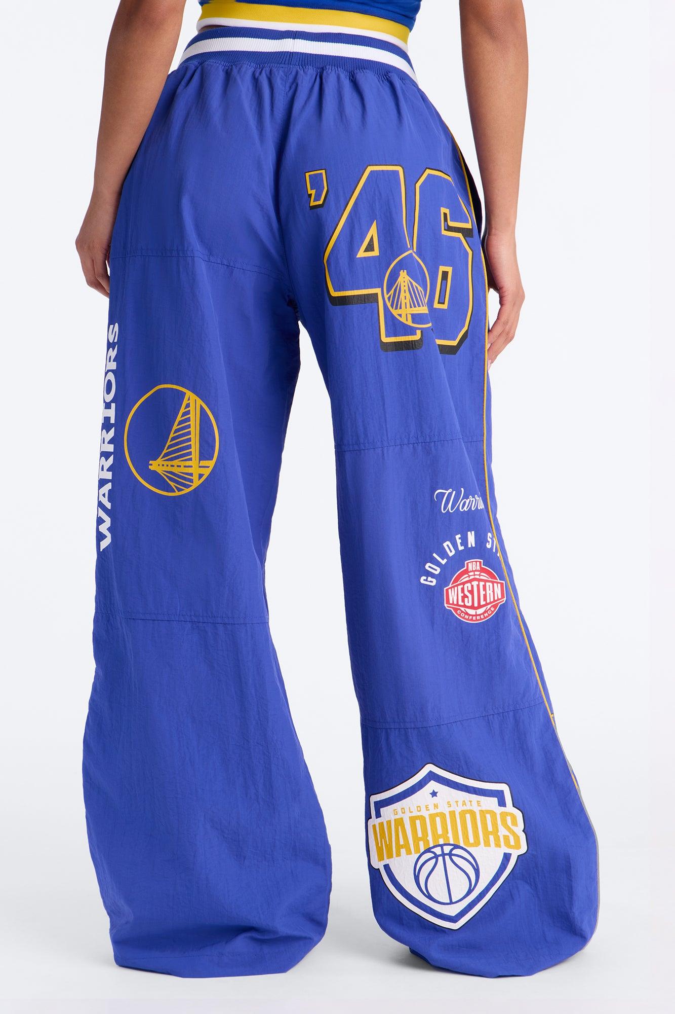 NBA Golden State Warriors Patchwork Cargo Wide Leg Pant - Royal Female Product Image