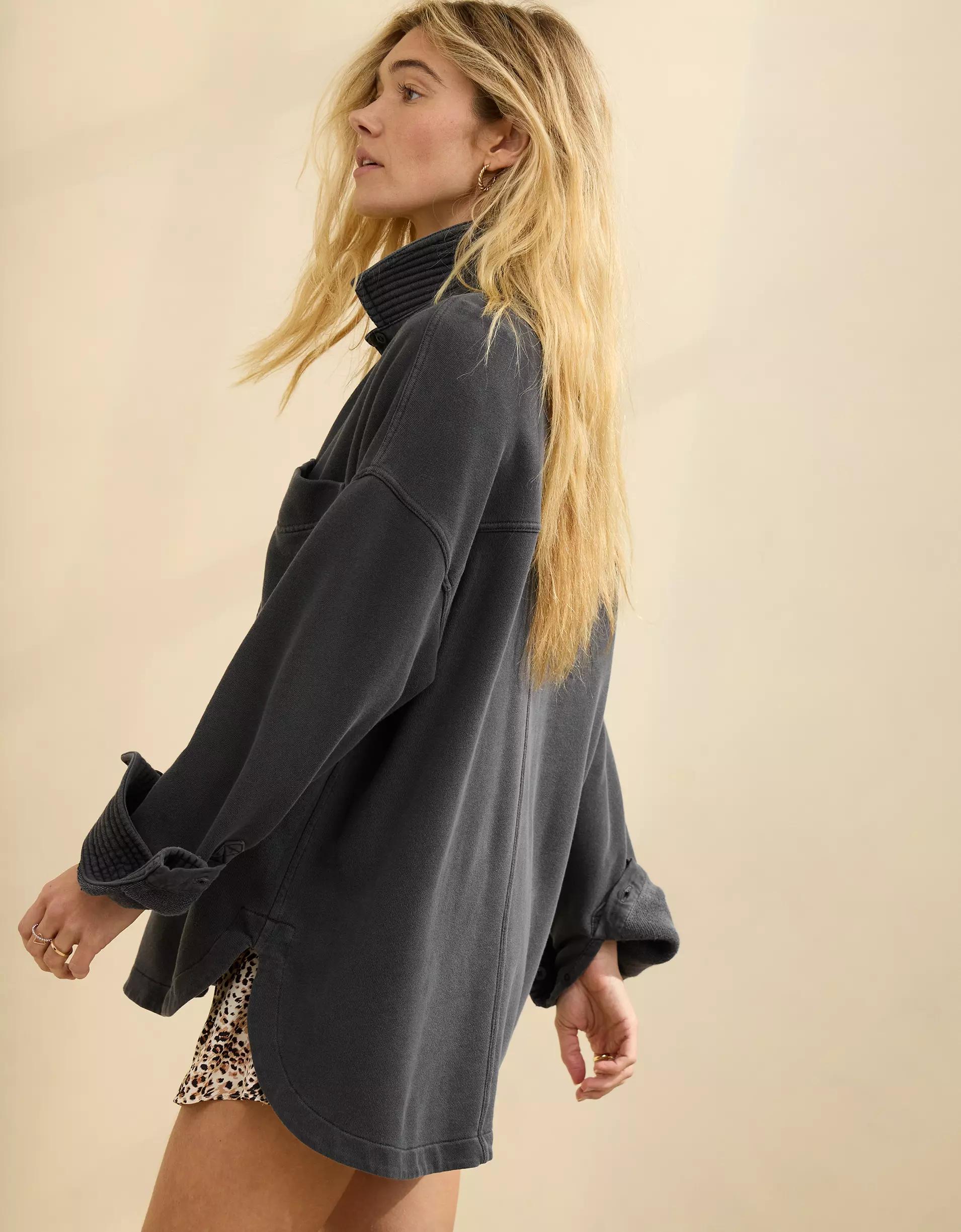 Aerie Popover Polo Sweatshirt Product Image