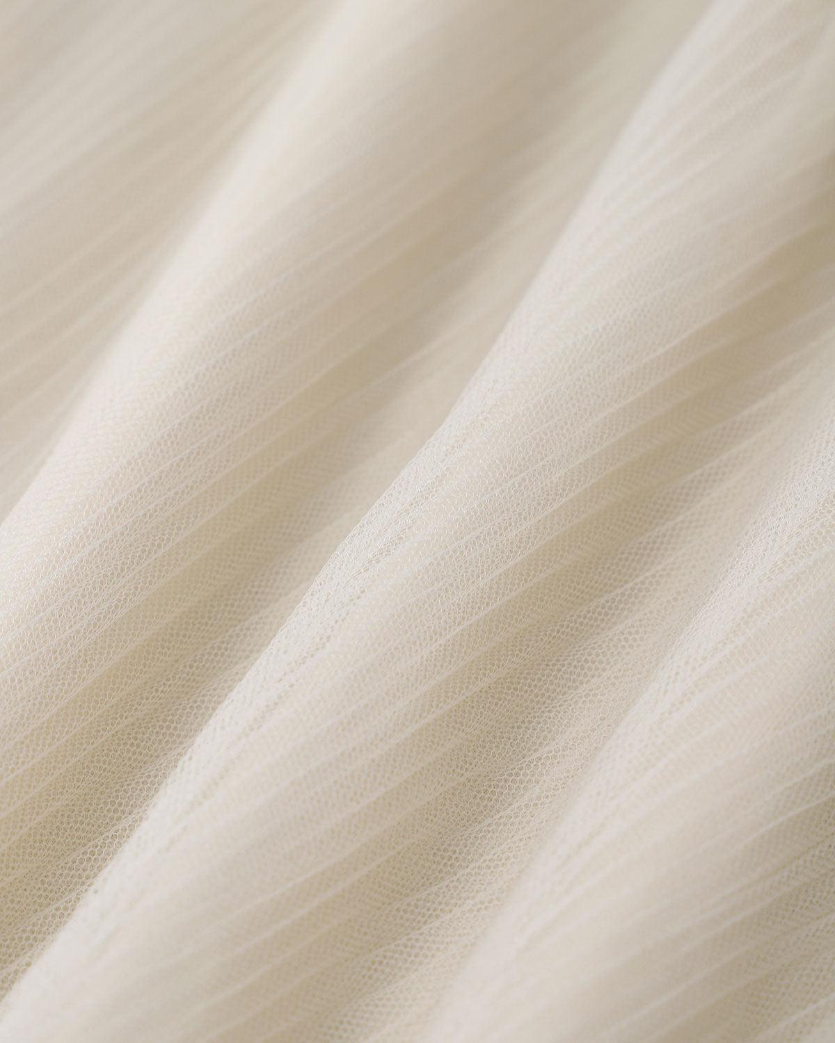 Apricot Elastic Waist Pleated Midi Skirt Product Image