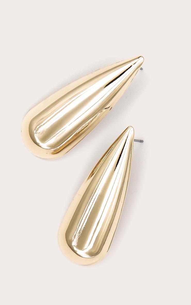 Gold Droplet Slim Stud Earrings Product Image