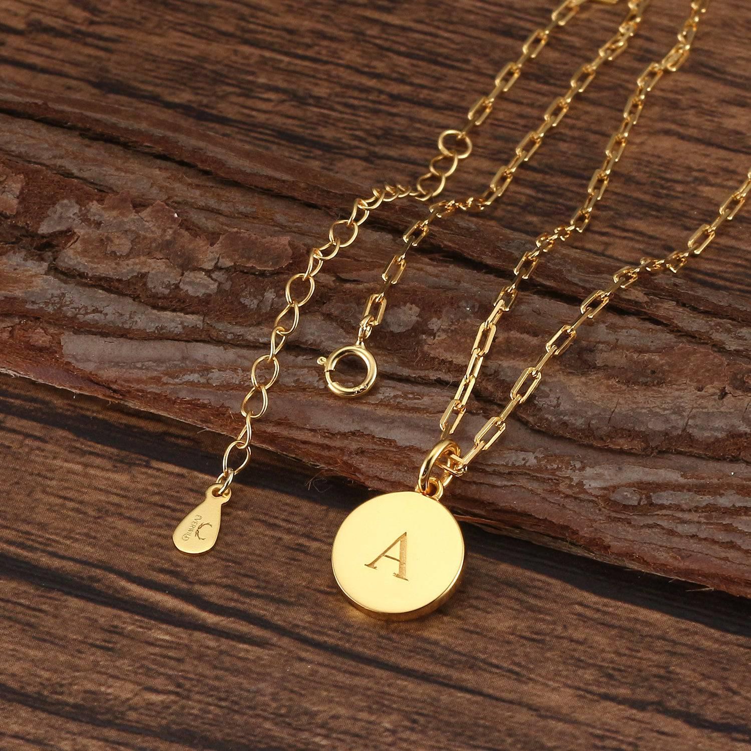 Saints Dainty Fancy Initial Pendant Necklace A-Z Product Image