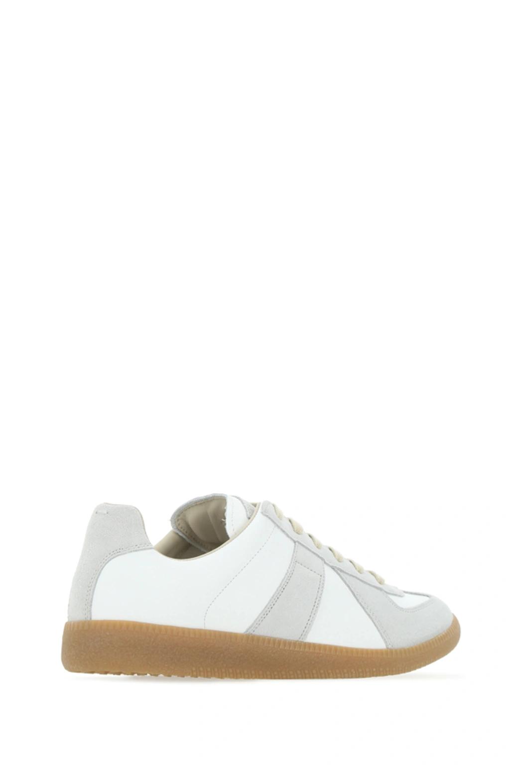 MAISON MARGIELA Replica Leather And Suede Sneakers In White Product Image