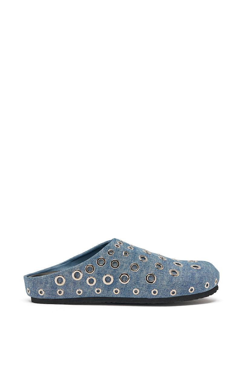 AZALEA WANG MARSHA DENIM GROMMET DETAIL FLAT Product Image