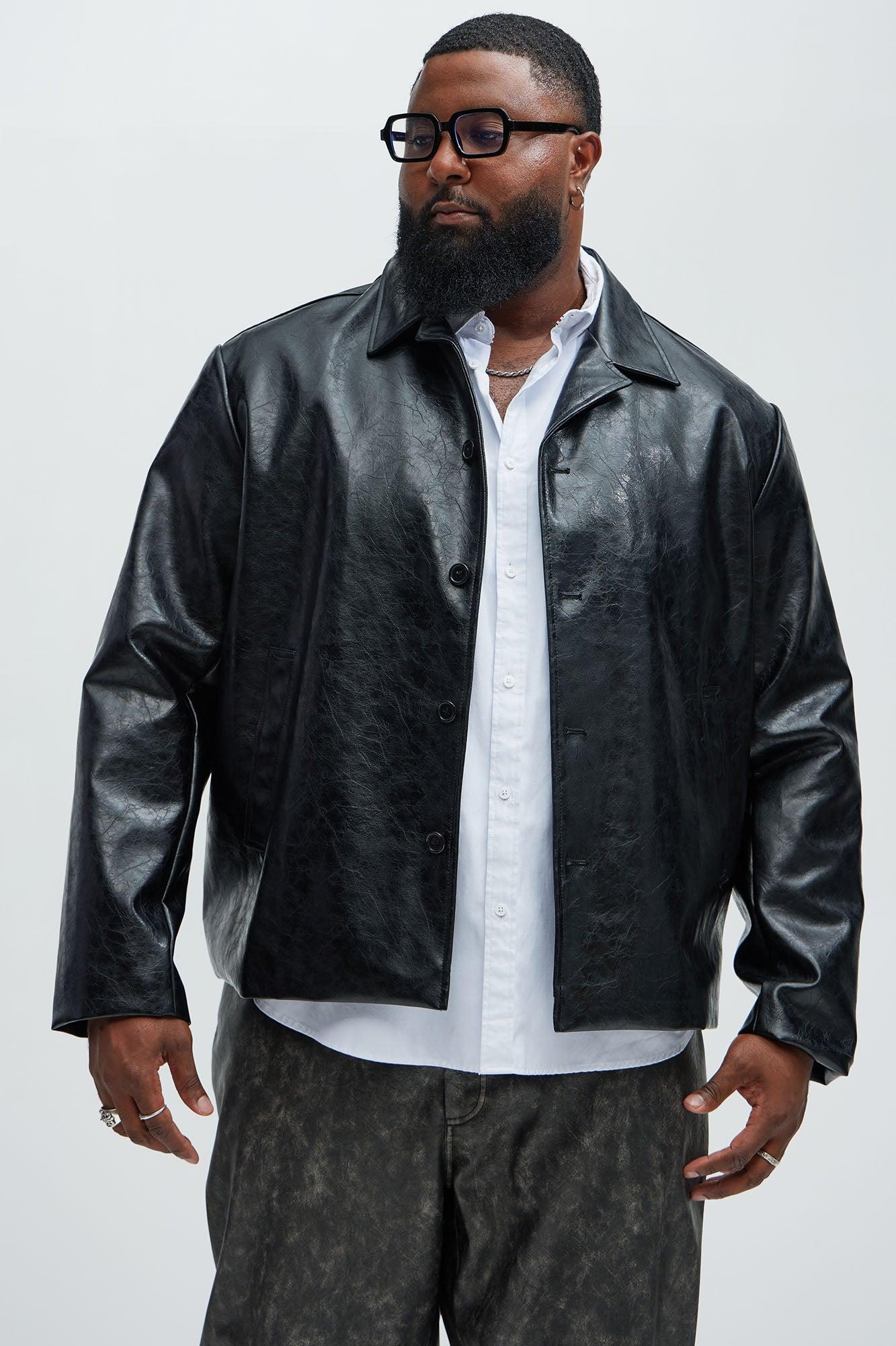 Mitchell Faux Leather Jacket - Black Product Image