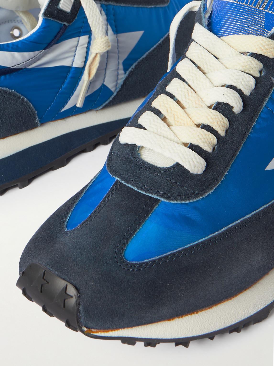 GOLDEN GOOSE Deluxe Brand Running Marathon Nylon Upper Suede Sneakers In Blue Product Image