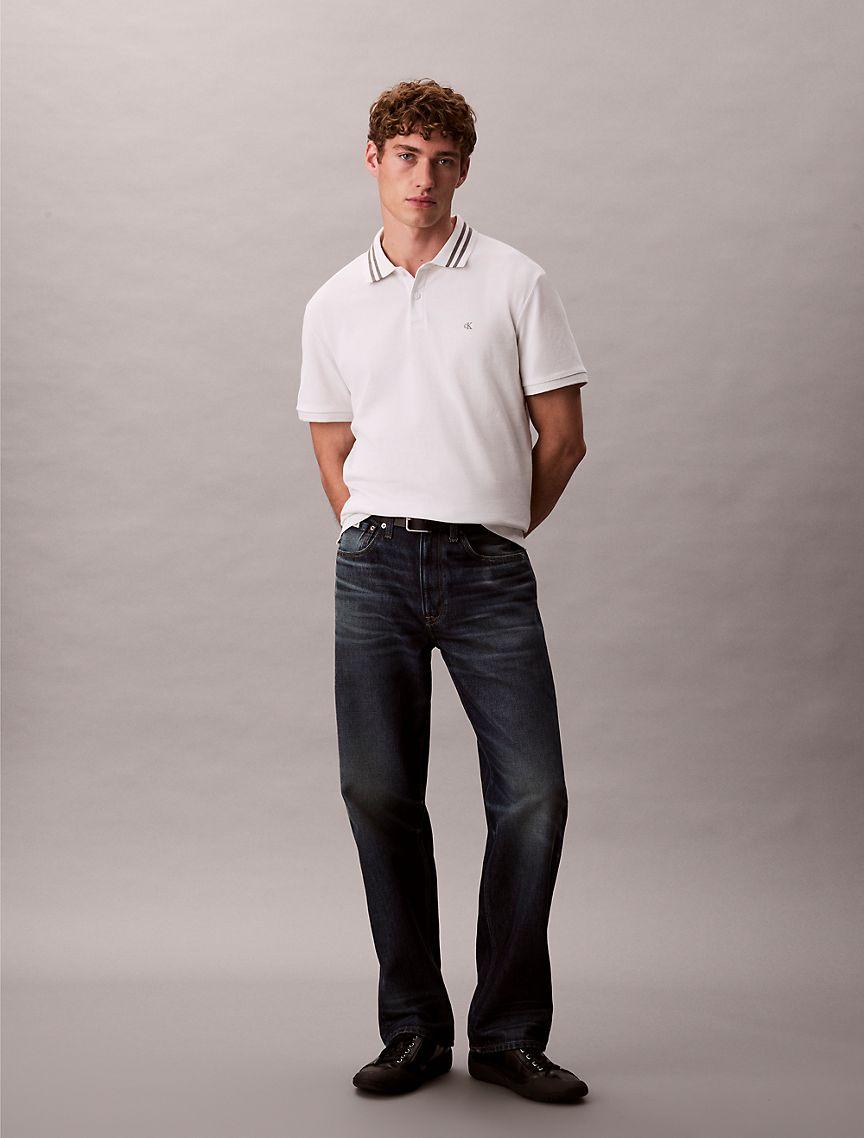 Monogram Logo Pique Tipped Classic Polo Shirt Product Image