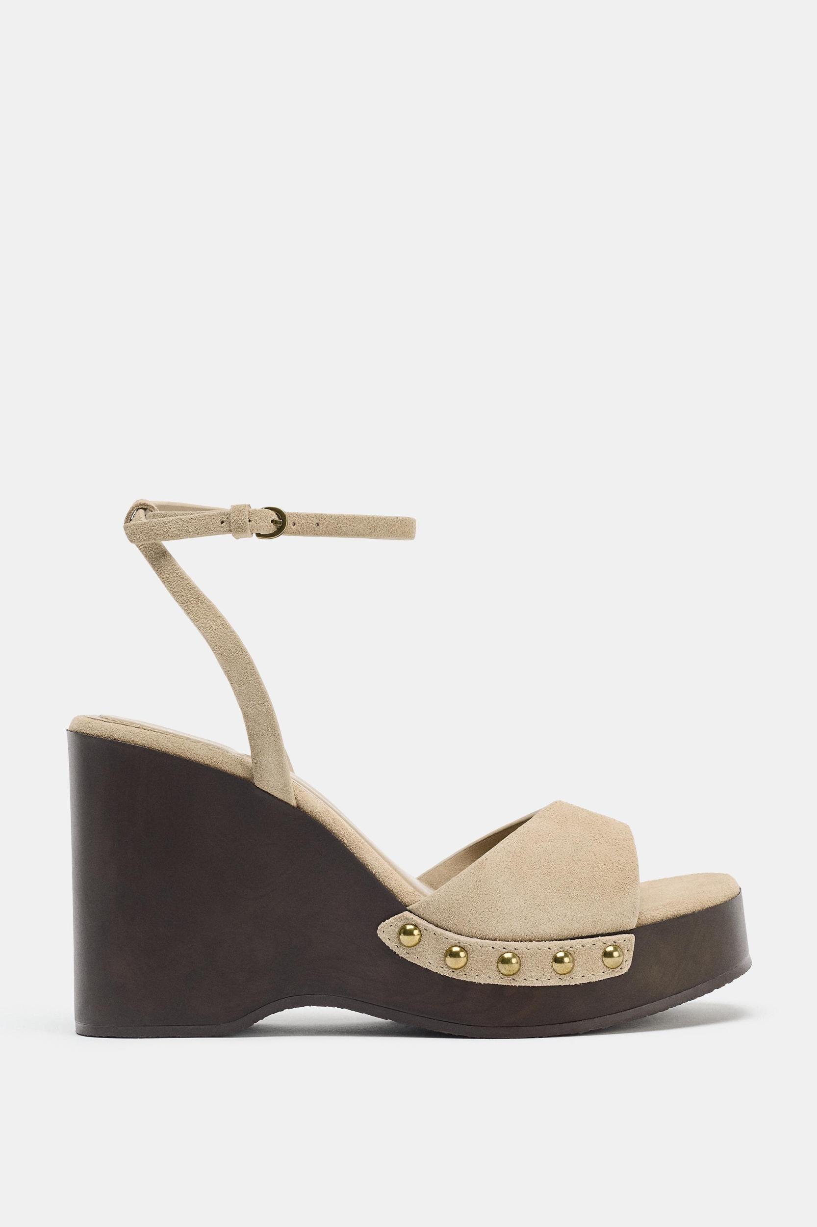 STUDDED SUEDE SANDALS Product Image