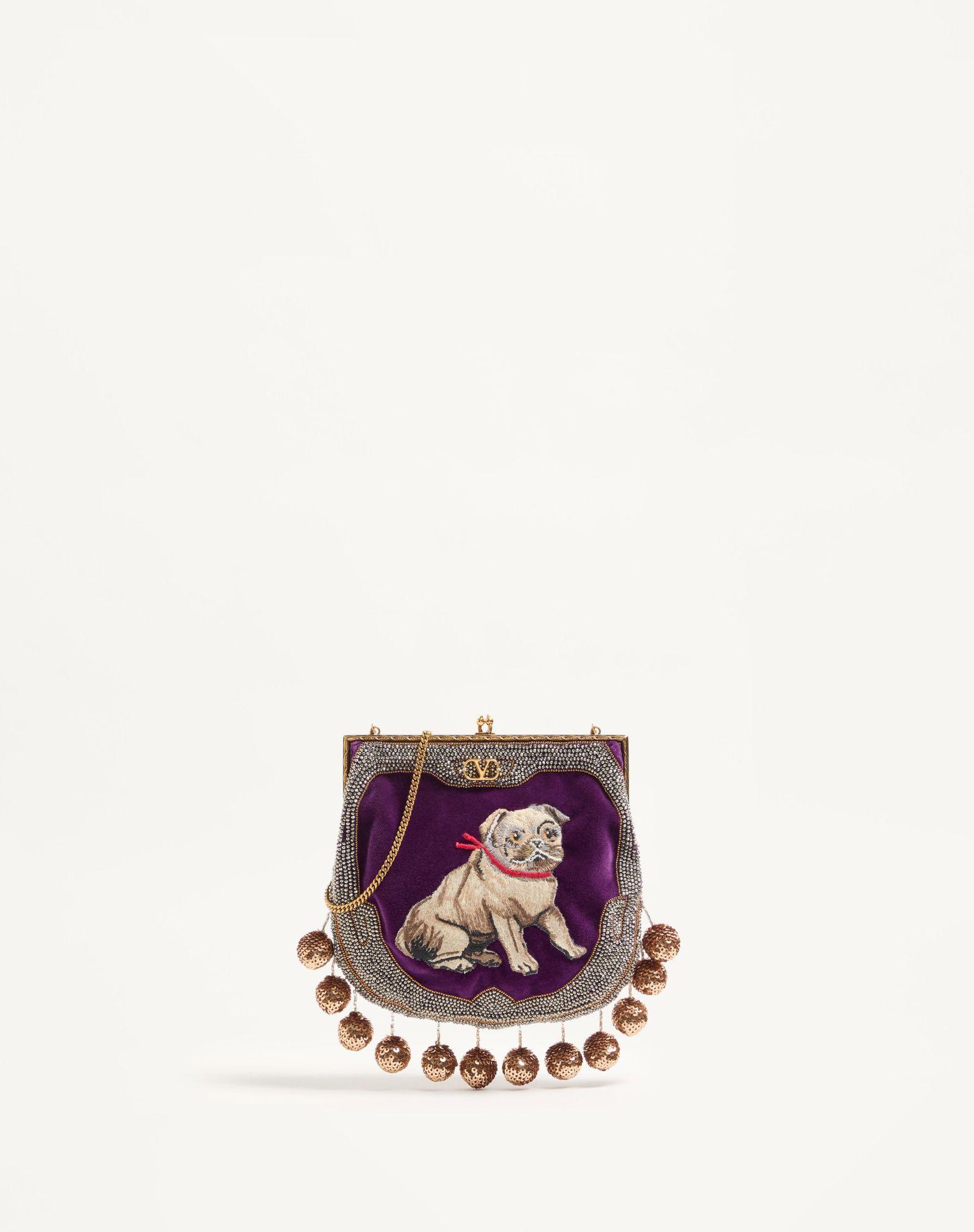 Valentino Garavani Nellcote Fairytales Velvet Clutch With Le Chien De La Maison Embroidery Product Image