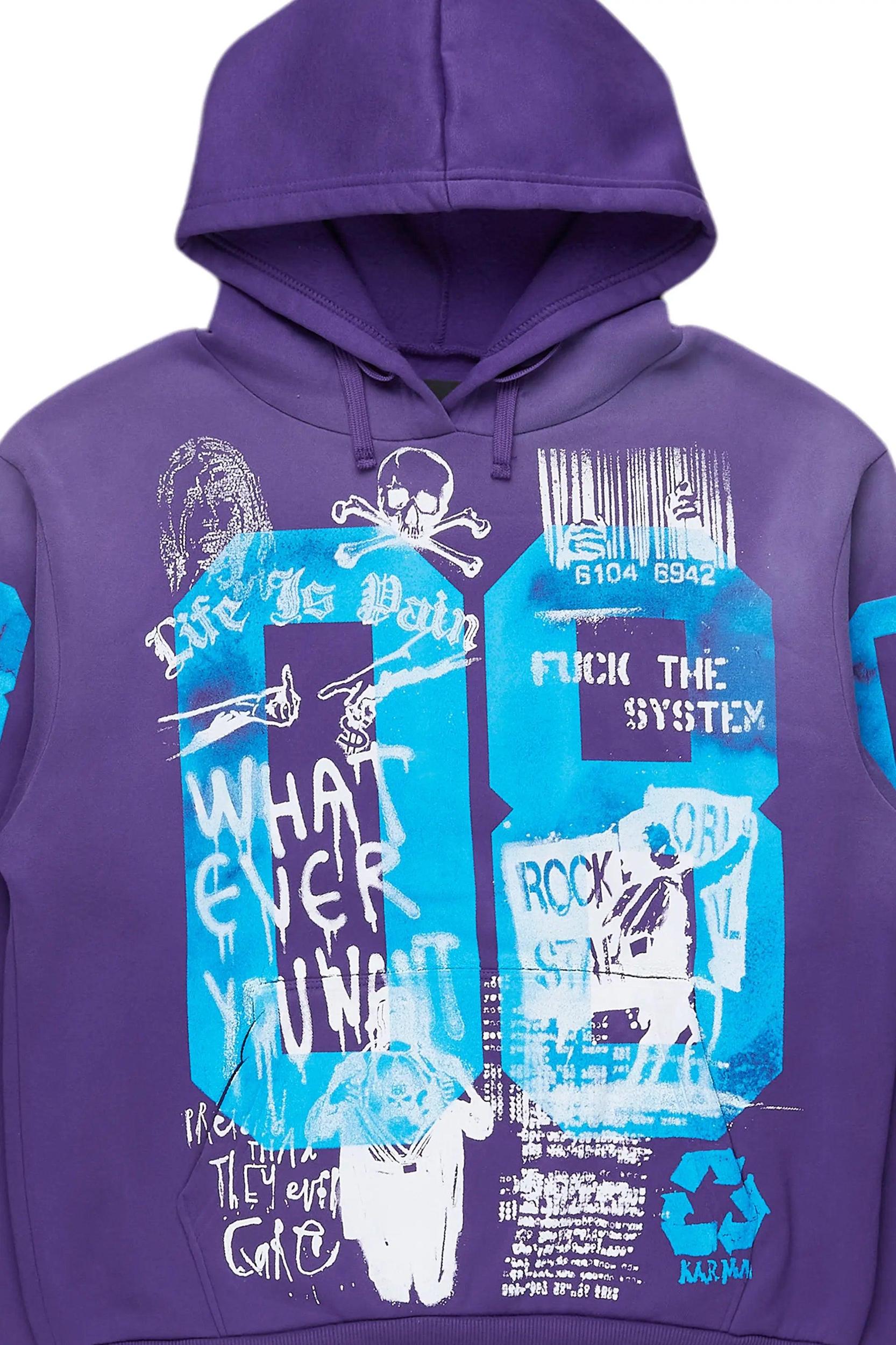 Kamille Purple Oversized Hoodie Female Product Image