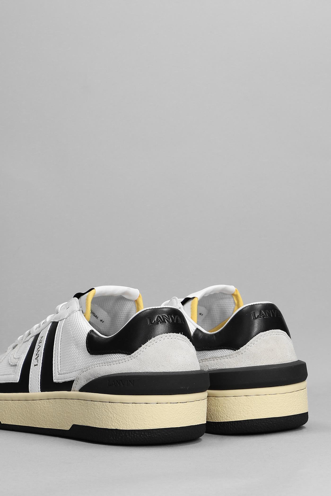 LANVIN Black And White Leather Clay Low Mesh Sneakers Product Image