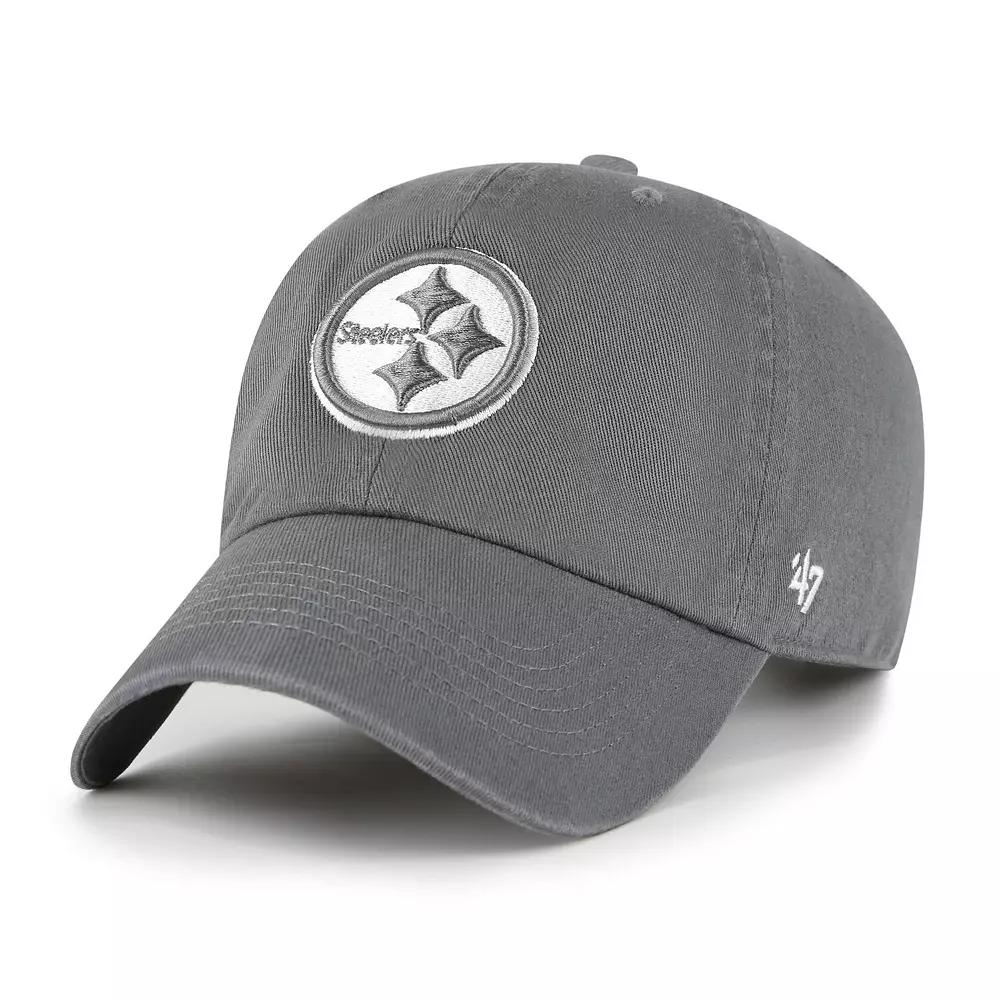 Women's '47 Gray Pittsburgh Steelers Bright Side Clean Up Adjustable Hat, Grey Product Image