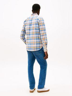 Regular Fit Madras Stretch Oxford Shirt Product Image