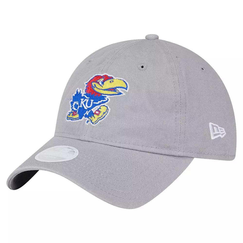 Women's New Era Gray Kansas Jayhawks Logo 9TWENTY Adjustable Hat, Grey Product Image