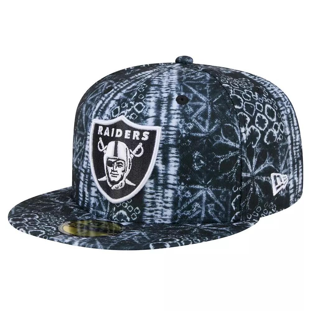 Men's New Era Black Las Vegas Raiders Shibori 59FIFTY Fitted Hat, Size: 7 3/8, Lvr Black Product Image