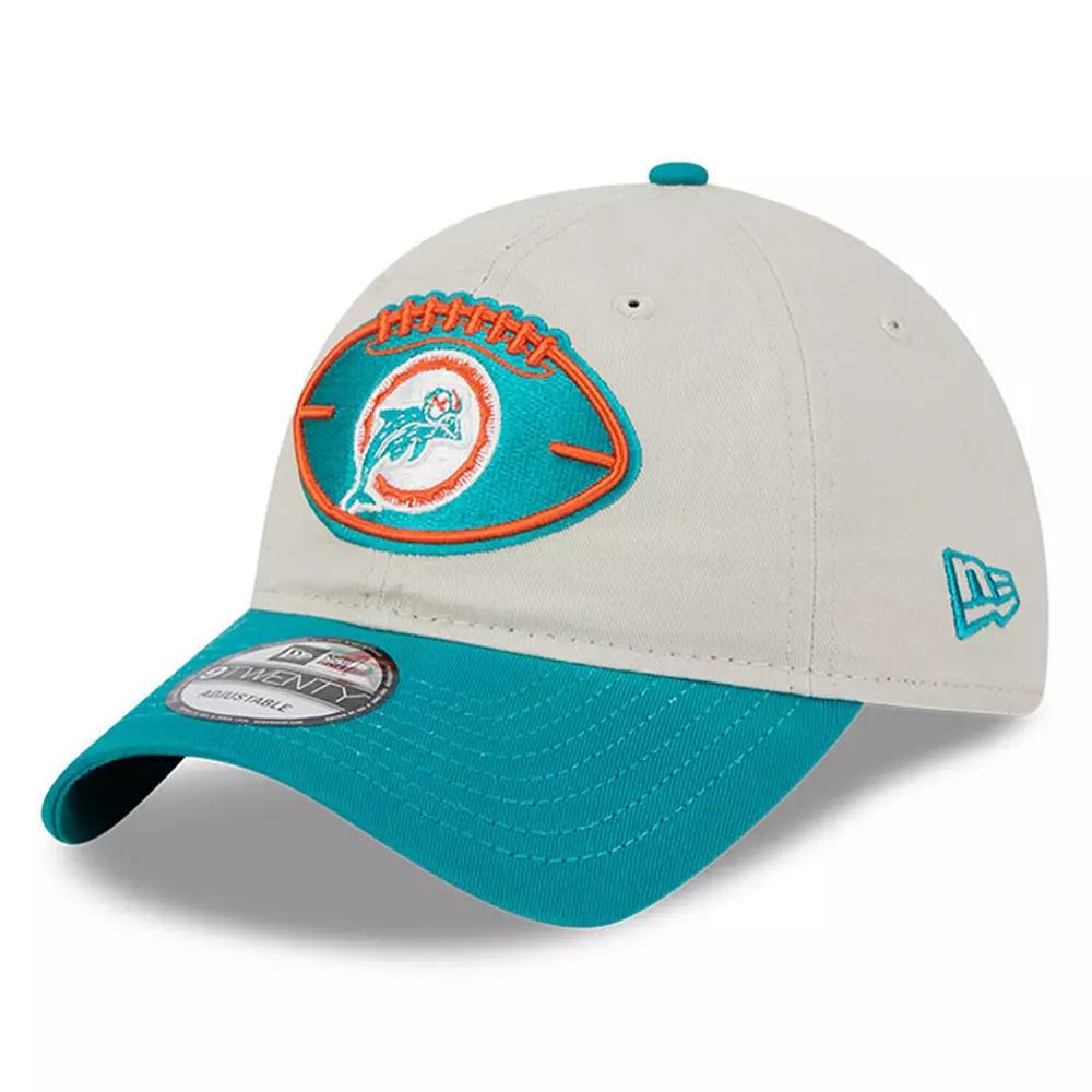 Men's New Era Stone/Aqua Miami Dolphins 2024 Sideline Historic 9TWENTY Adjustable Hat, Team Product Image