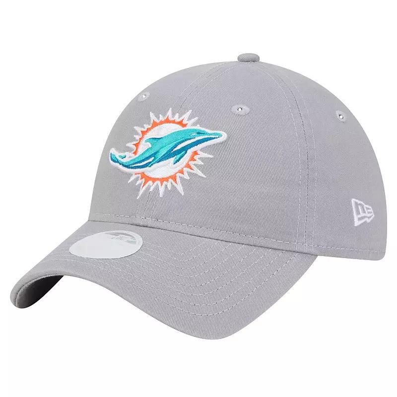 Women's New Era Gray Miami Dolphins Main 9TWENTY Adjustable Hat, Grey Product Image