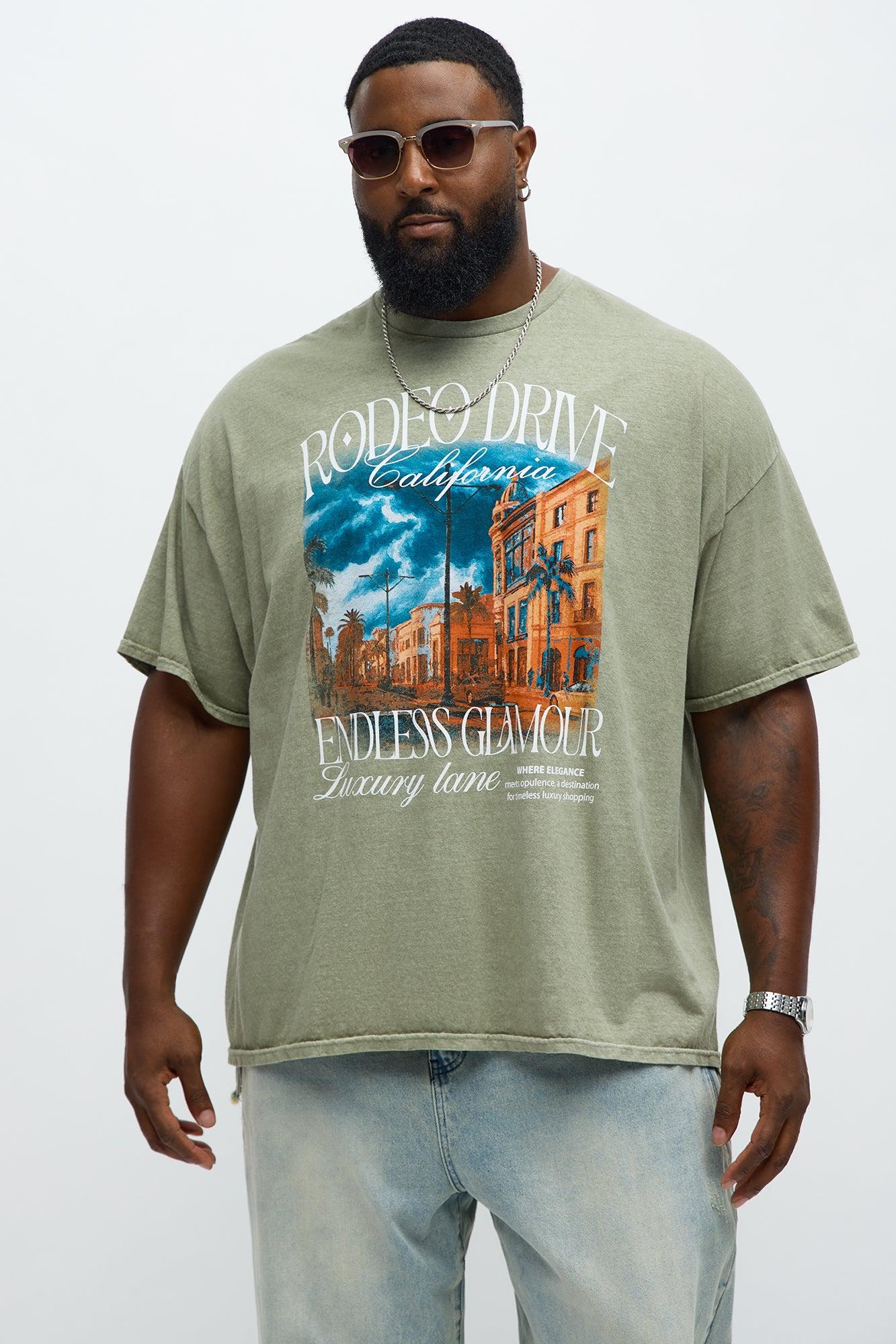 Endless Glamour Oversized Short Sleeve Tee - Olive Male Product Image