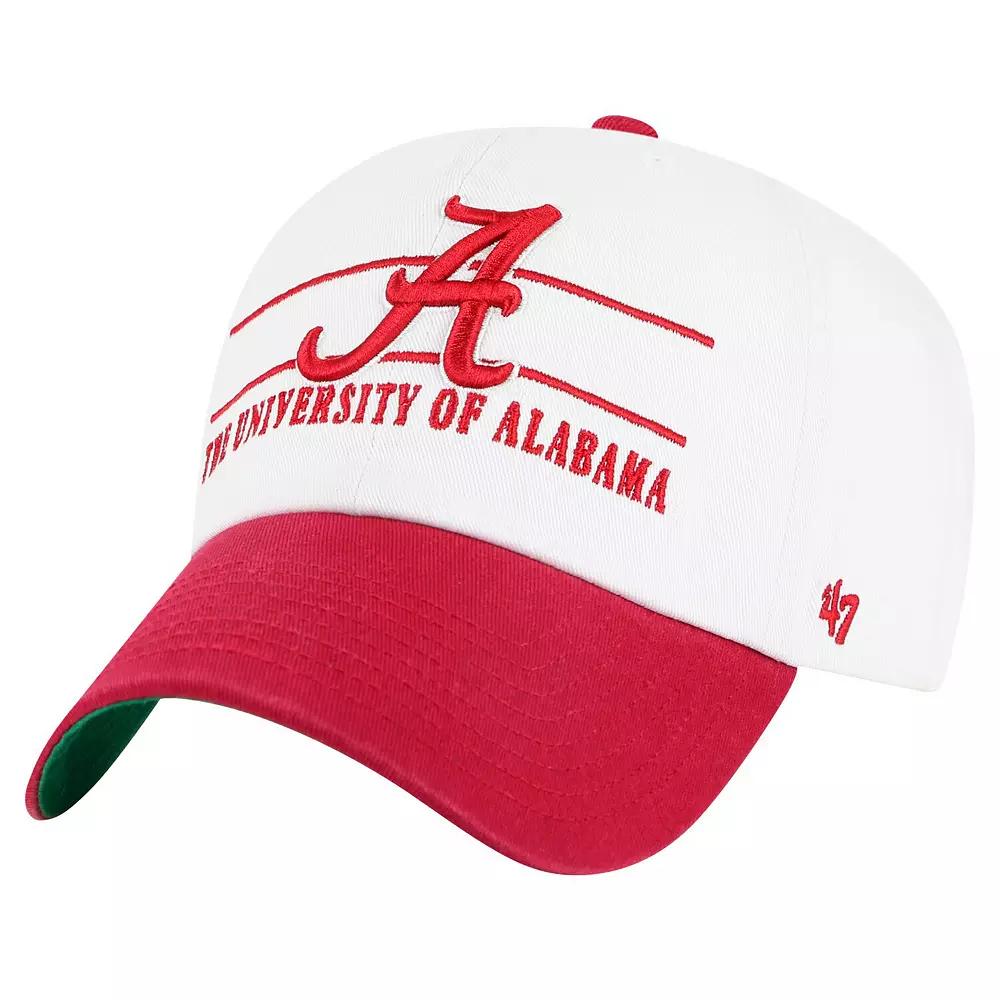 Men's '47 White Alabama Crimson Tide Gridiron Clean Up Adjustable Hat Product Image