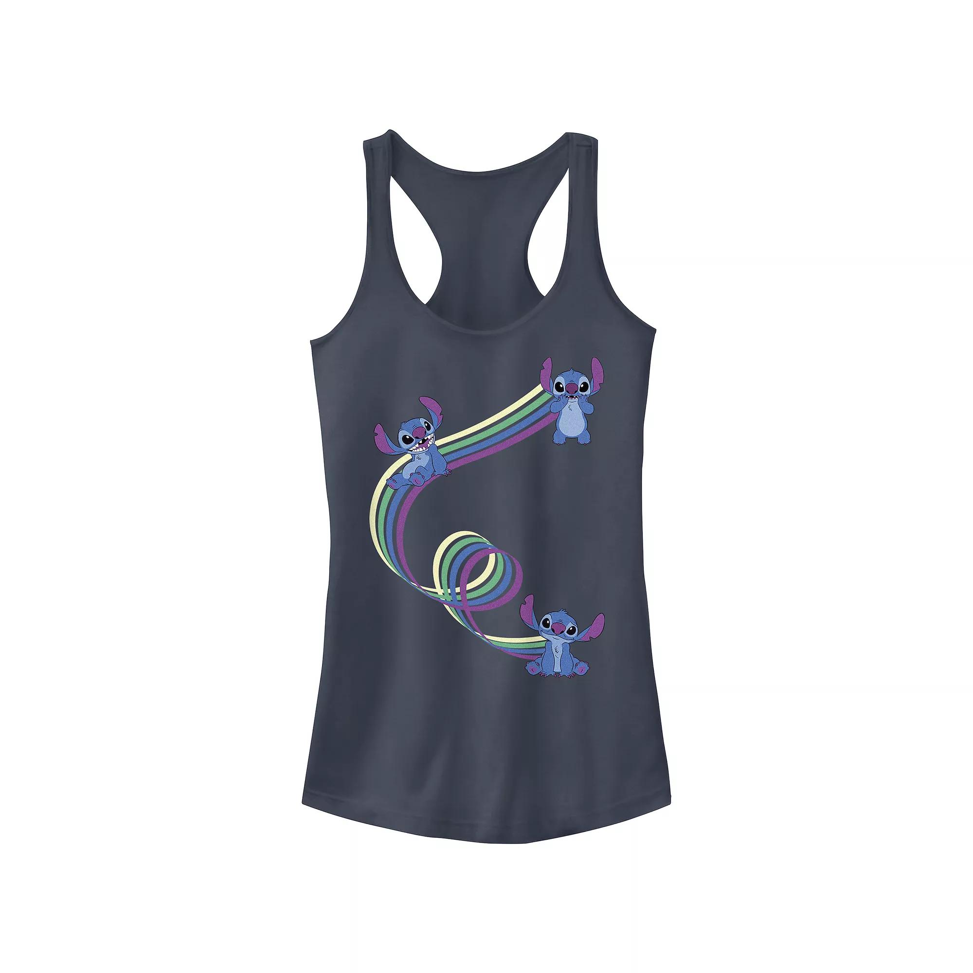 Disney's Lilo & Stitch Women's Color Ribbons Stitch Racerback Tank Top, Girl's,  Product Image