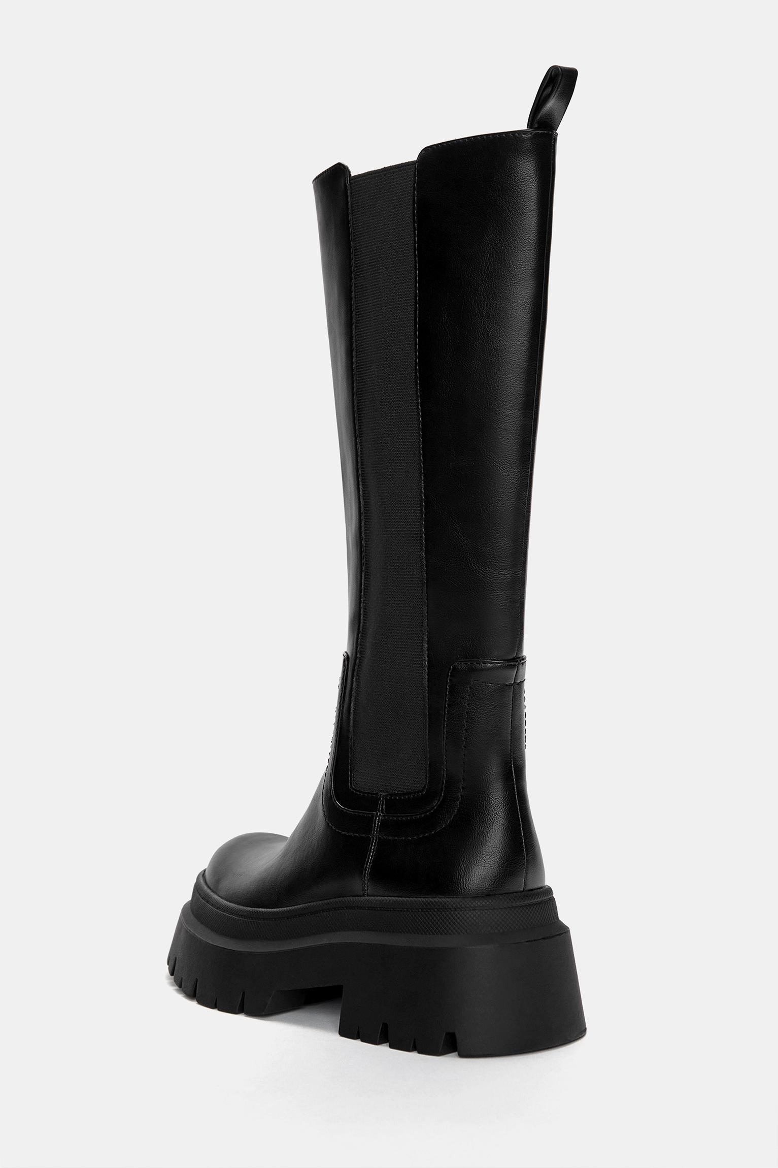 Chunky stretch knee-high boots Product Image